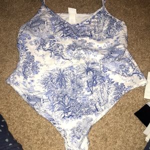 Blue & White Bodysuit